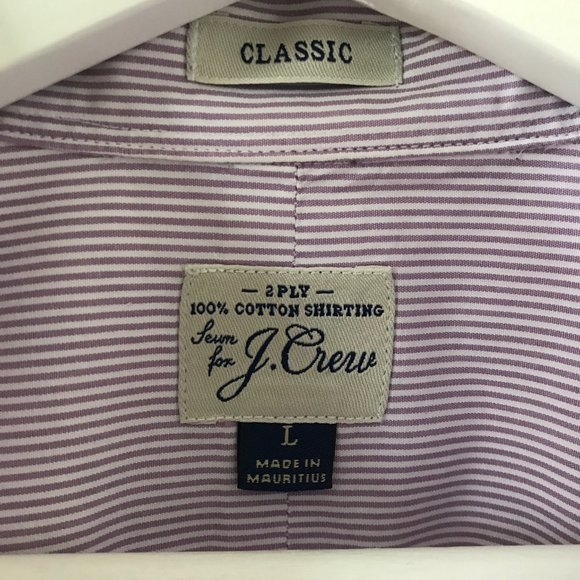 J Crew White and mauve pinstripe shirt. - Picture 4 of 9